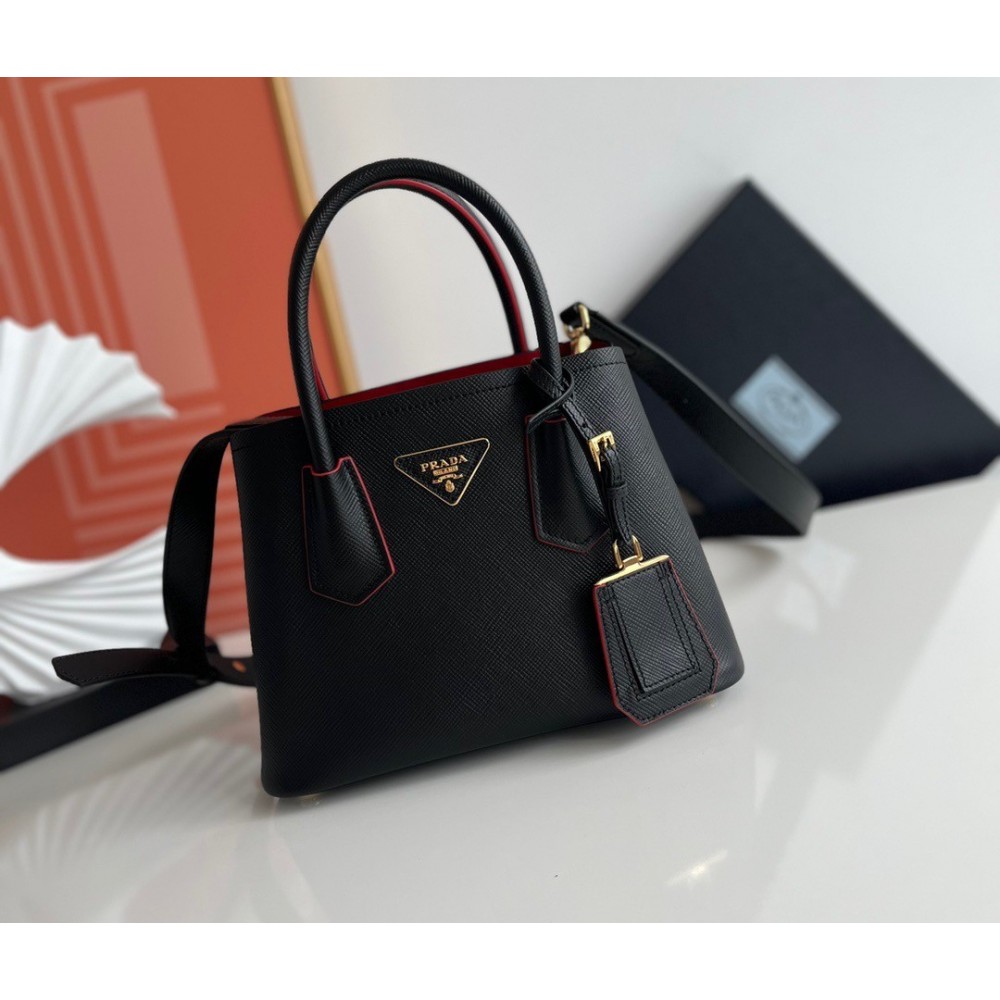 Prada Double Mini Bag In Black Saffiano Leather LDBS244708