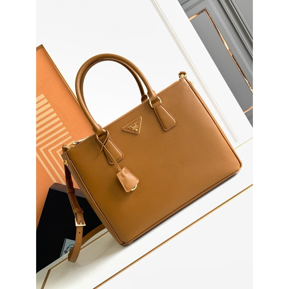 Prada Galleria Large Bag In Brown Saffiano Leather LDBS244730