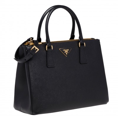 Prada Galleria Medium Bag In Black Saffiano Leather LDBS244734