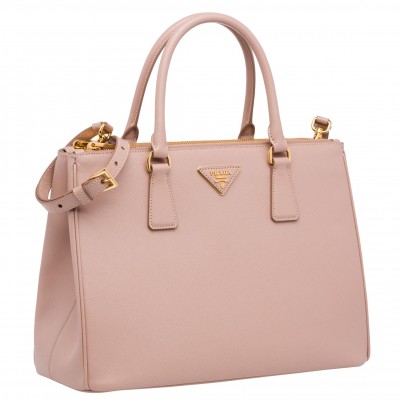 Prada Galleria Medium Bag In Pink Saffiano Leather LDBS244737