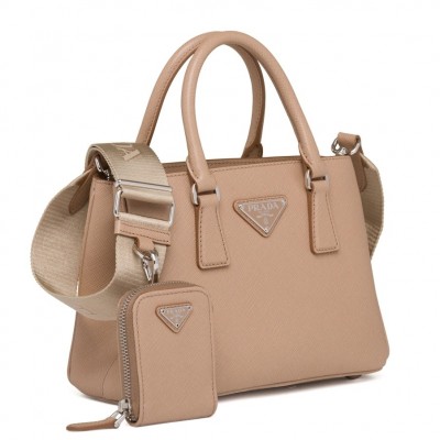 Prada Galleria Micro Bag In Beige Saffiano Leather LDBS244740