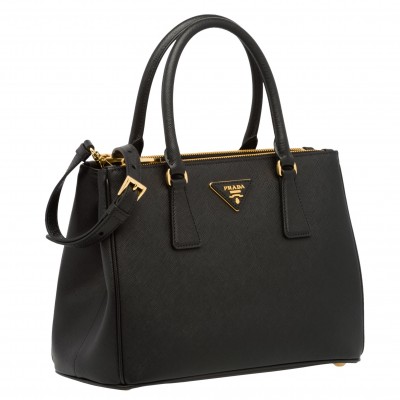 Prada Galleria Small Bag In Black Saffiano Leather LDBS244743