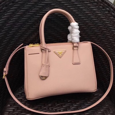 Prada Galleria Small Bag In Powder Pink Saffiano Leather LDBS244747