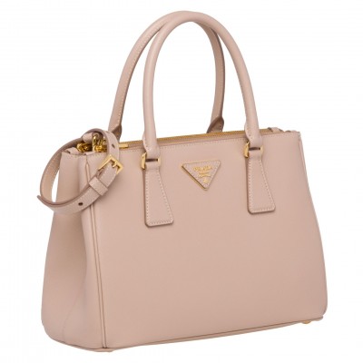 Prada Galleria Small Bag In Powder Pink Saffiano Leather LDBS244747