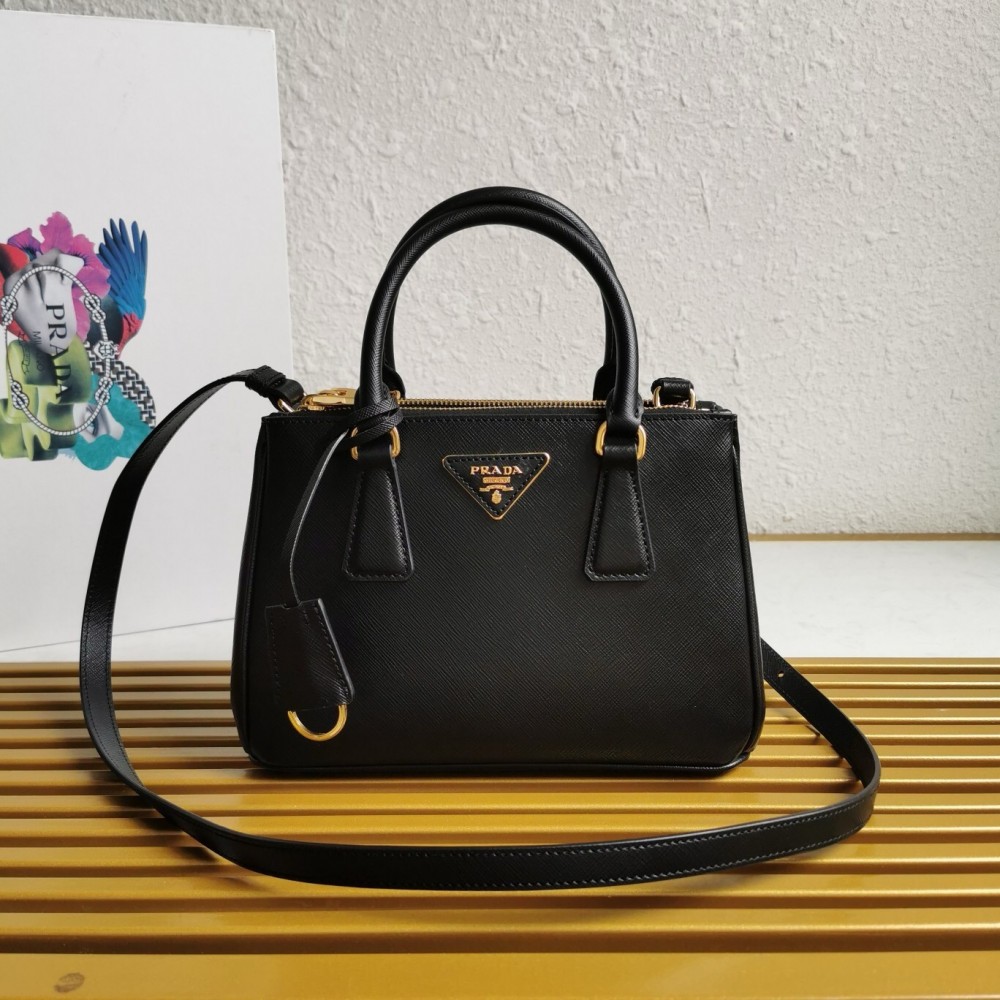 Prada Galleria Small Bag in Black Saffiano Leather LDBS244744