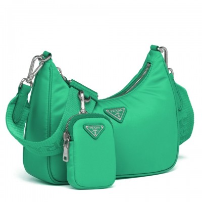 Prada Green Nylon Re-Edition 2005 Shoulder Bag LDBS244750