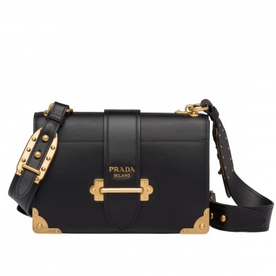 Prada Large Cahier Bag In Black Leather LDBS244751