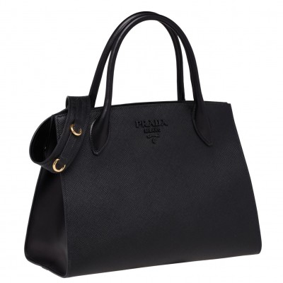 Prada Large Monochrome Bag In Black Saffiano Leather LDBS244756