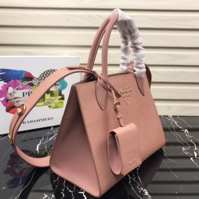 Prada Large Monochrome Bag In Nude Saffiano Leather LDBS244758