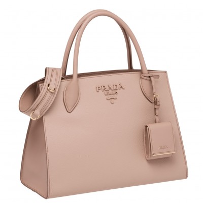 Prada Large Monochrome Bag In Nude Saffiano Leather LDBS244758