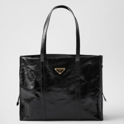 Prada Large Tote Bag in Black Lambskin LDBS244766