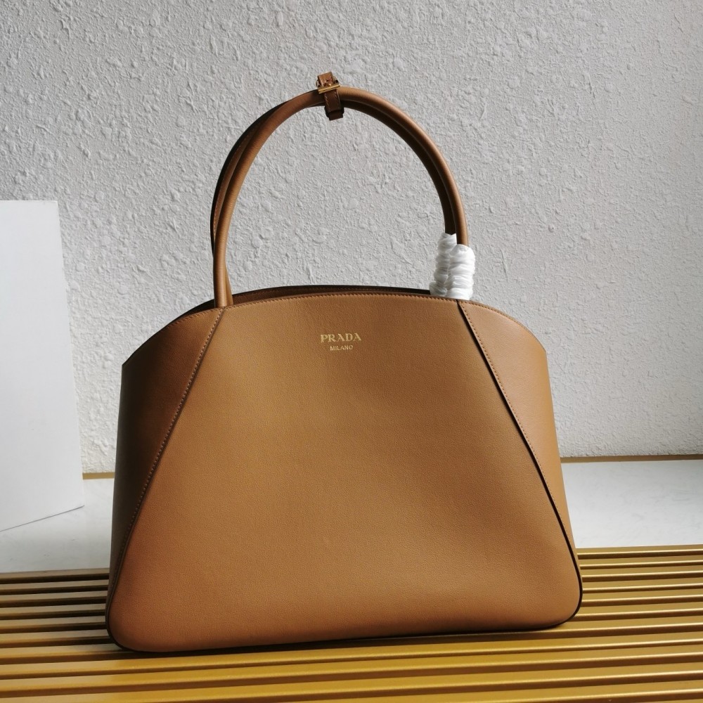 Prada Large Tote Bag in Caramel Smooth Calfskin LDBS244775