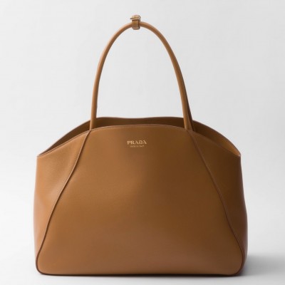 Prada Large Tote Bag in Caramel Smooth Calfskin LDBS244775