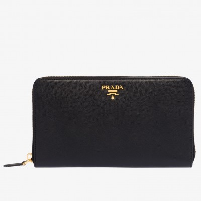 Prada Large Zipped Wallet In Black Saffiano Leather LDBS244779