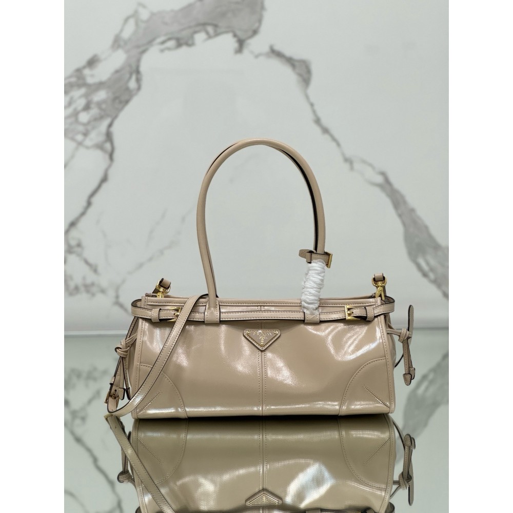 Prada Medium Tote Bag in Beige Soft Leather LDBS244790