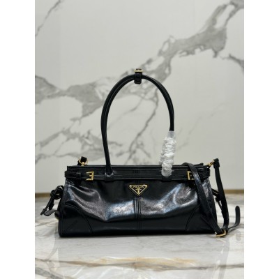 Prada Medium Tote Bag in Black Soft Leather LDBS244792