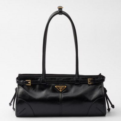 Prada Medium Tote Bag in Black Soft Leather LDBS244792