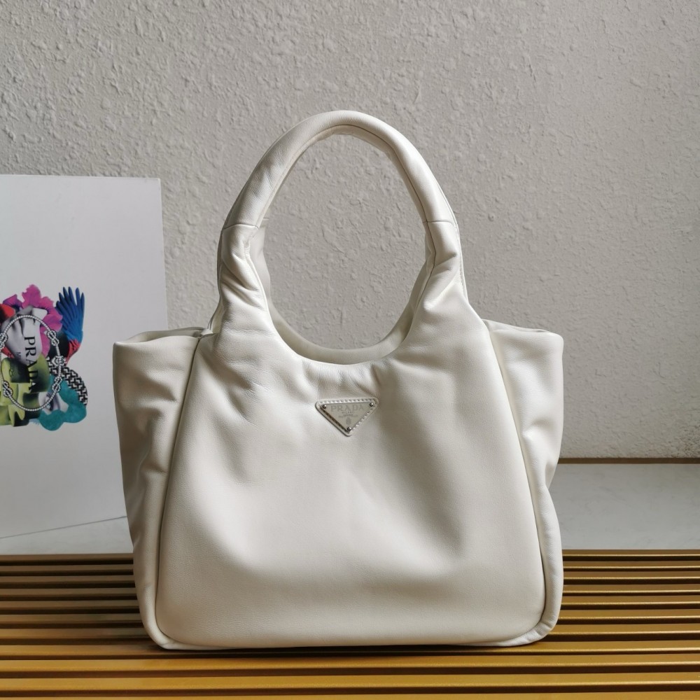 Prada Medium Tote Bag in White Nappa Leather LDBS244796