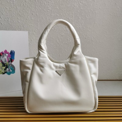 Prada Medium Tote Bag in White Nappa Leather LDBS244796