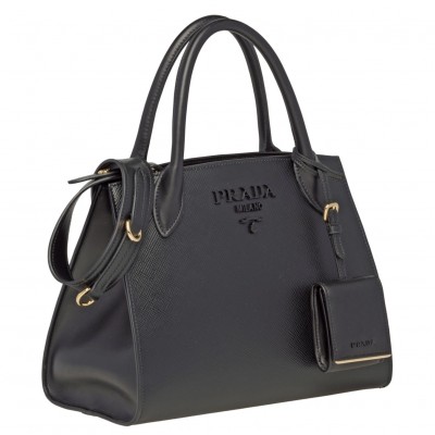 Prada Monochrome Bag In Black Saffiano Leather LDBS244806