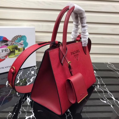 Prada Monochrome Bag In Red Saffiano Leather LDBS244810