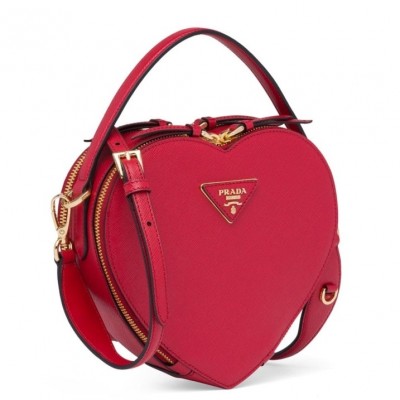 Prada Odette Heart Bag In Red Saffiano Leather LDBS244834