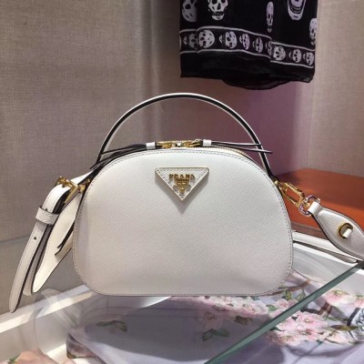 Prada Odette White Saffiano Leather Bag LDBS244836