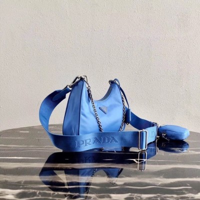 Prada Periwinkle Blue Nylon Re-Edition 2005 Shoulder Bag LDBS244841