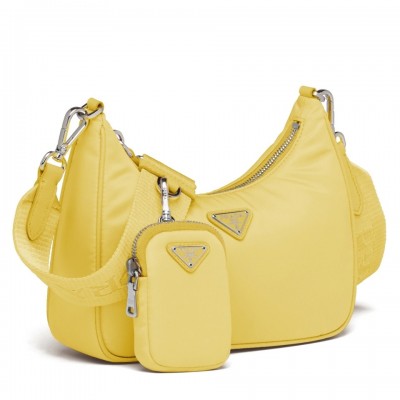 Prada Pineapple Yellow Nylon Re-Edition 2005 Shoulder Bag LDBS244842