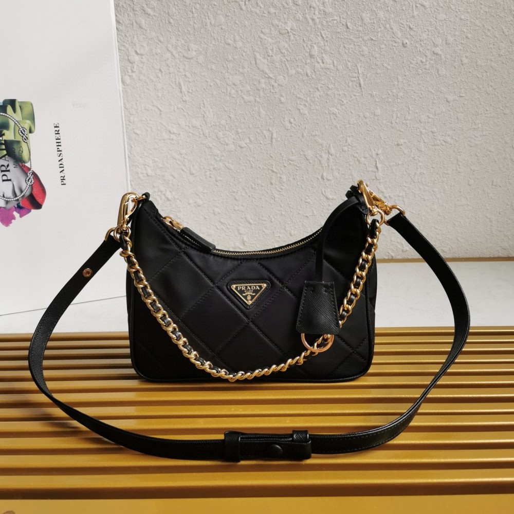 Prada Re-Edition 1995 Chaine Mini Bag in Black Re-Nylon LDBS244850