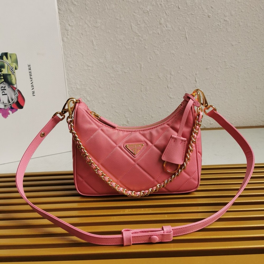 Prada Re-Edition 1995 Chaine Mini Bag in Pink Re-Nylon LDBS244852