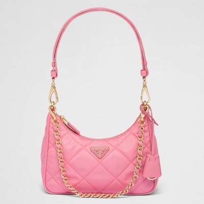 Prada Re-Edition 1995 Chaine Mini Bag in Pink Re-Nylon LDBS244852