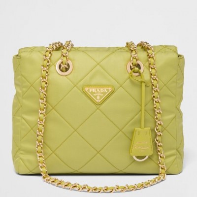 Prada Re-Edition 1995 Tote Bag in Lime Green Re-Nylon LDBS244856