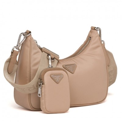 Prada Re-Edition 2005 Shoulder Bag In Beige Nylon LDBS244861