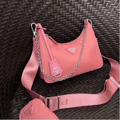 Prada Re-Edition 2005 Shoulder Bag In Pink Nylon LDBS244867