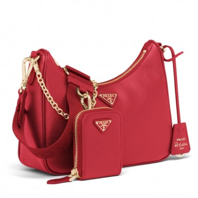 Prada Re-Edition 2005 Shoulder Bag In Red Saffiano Leather LDBS244869