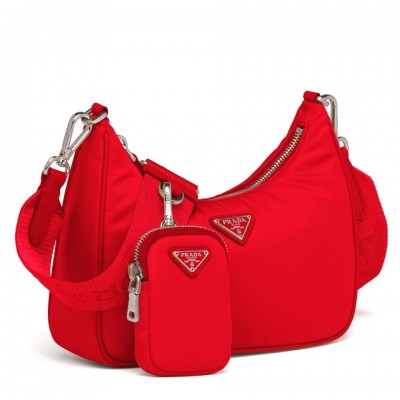 Prada Red Nylon Re-Edition 2005 Shoulder Bag LDBS244843