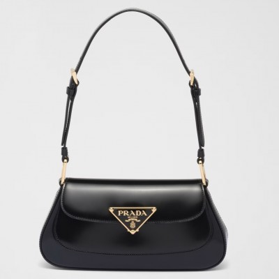 Prada Shoulder Bag in Black Brushed Calfskin LDBS244872