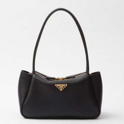 Prada Shoulder Bag in Black Calfskin with Triangle Logo LDBS244873