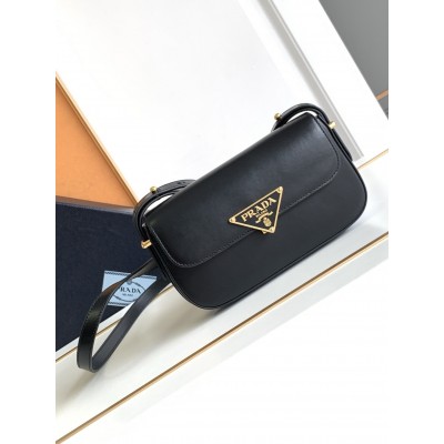 Prada Shoulder Bag in Black Smooth Calfskin LDBS244877