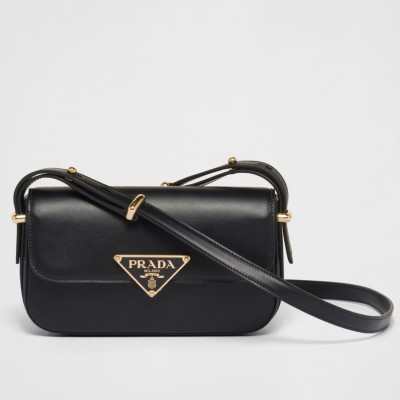 Prada Shoulder Bag in Black Smooth Calfskin LDBS244877