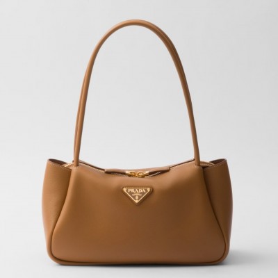 Prada Shoulder Bag in Brown Calfskin with Triangle Logo LDBS244878