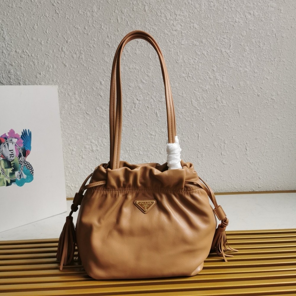 Prada Shoulder Bag in Brown Nappa Leather LDBS244880