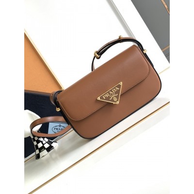 Prada Shoulder Bag in Cognac Smooth Calfskin LDBS244881