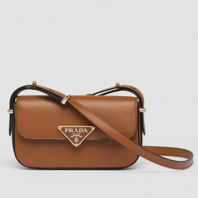 Prada Shoulder Bag in Cognac Smooth Calfskin LDBS244881