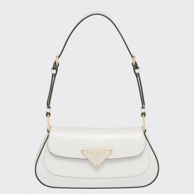 Prada Shoulder Bag in White Brushed Calfskin LDBS244885