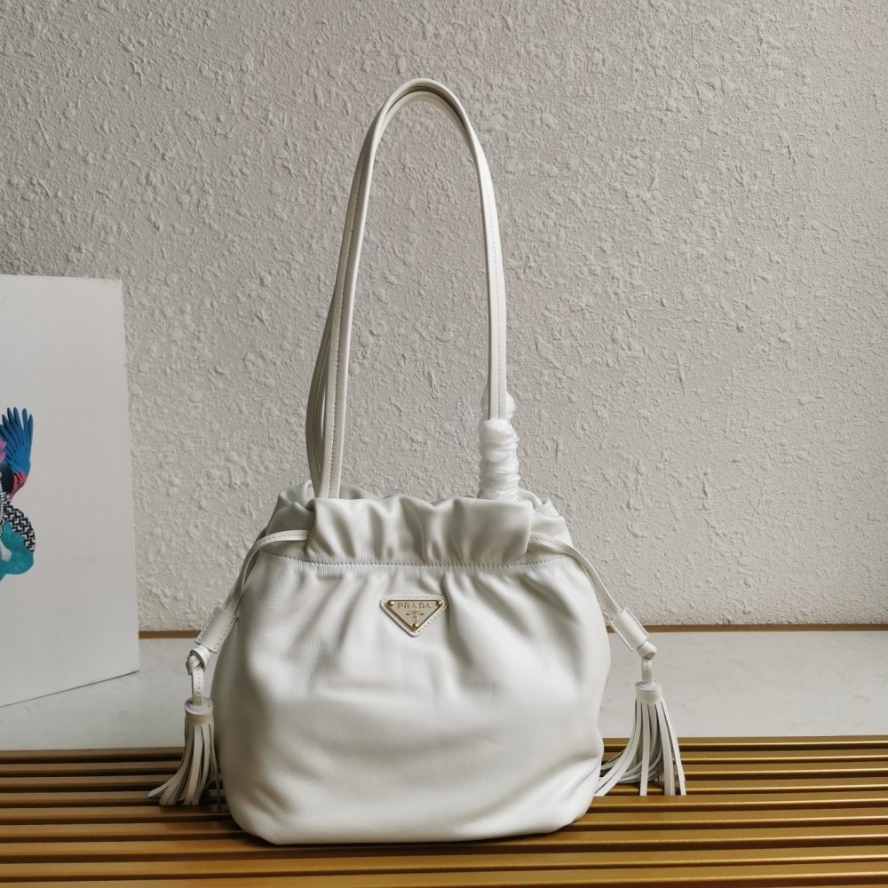 Prada Shoulder Bag in White Nappa Leather LDBS244887