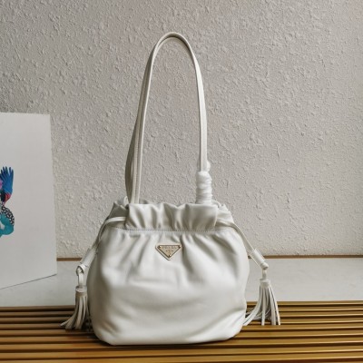 Prada Shoulder Bag in White Nappa Leather LDBS244887