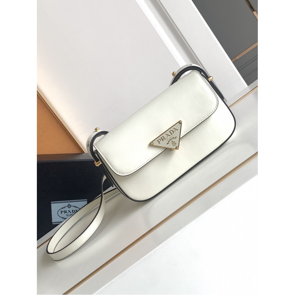 Prada Shoulder Bag in White Smooth Calfskin LDBS244888