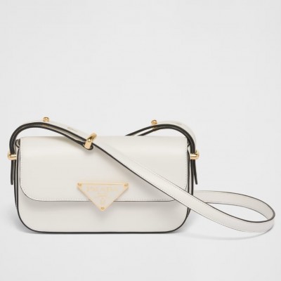 Prada Shoulder Bag in White Smooth Calfskin LDBS244888